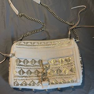 Rebecca minkoff white and gold crossbody